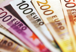 Notas de euro em Frankfurt
