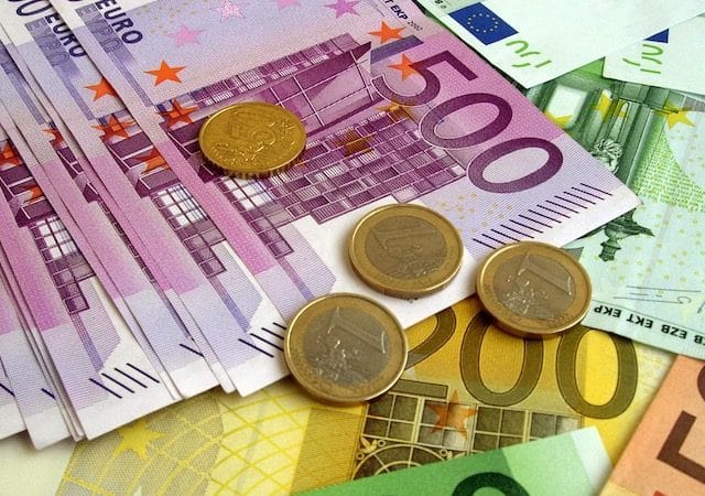 Euros em Berlim na Alemanha