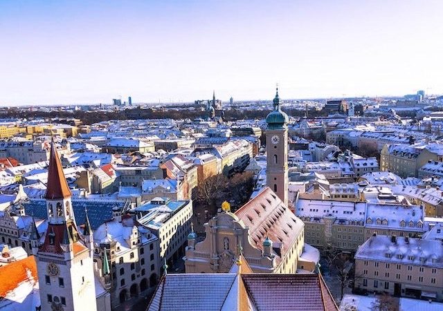 Cidade de Munique no inverno