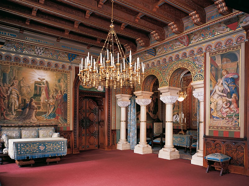 Interior do Castelo Neuschwanstein na Baviera 