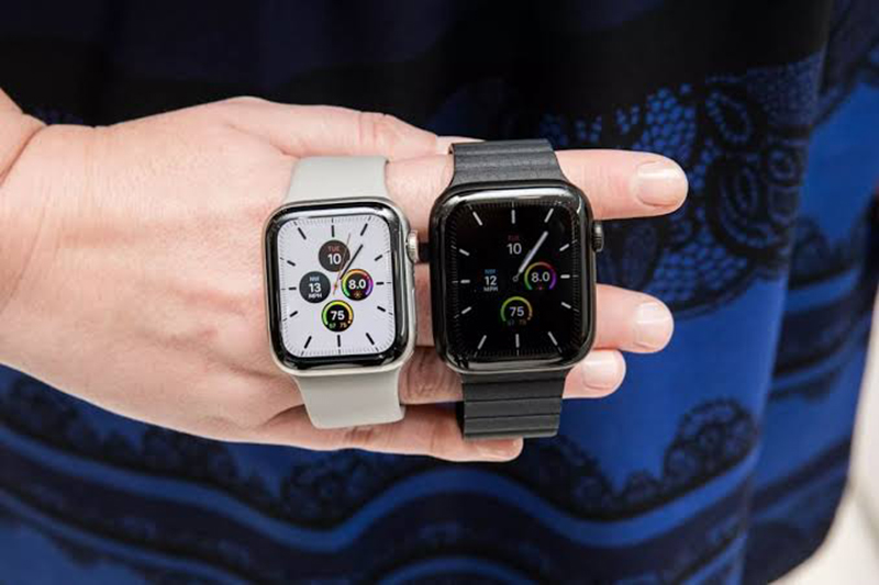 Diferentes tamanhos do Apple Watch Series 5