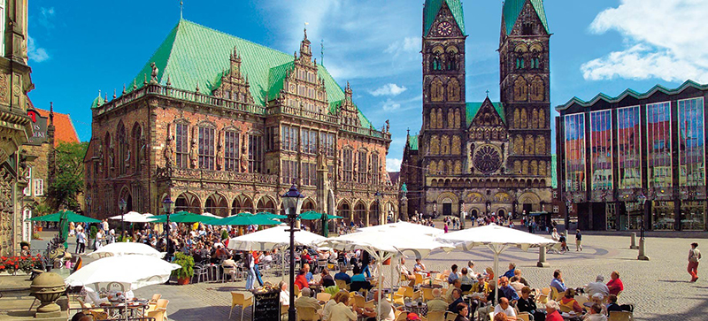 Praça central da cidade de Bremen na Alemanha